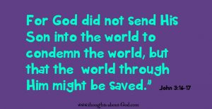 John 3:16-17 for God so loved the world...