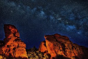 Canyon and milky way