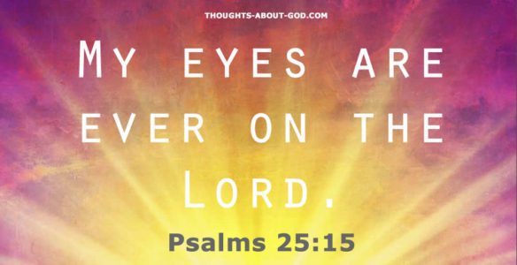 Psalm 25:15 My eyes are ever on the Lord.