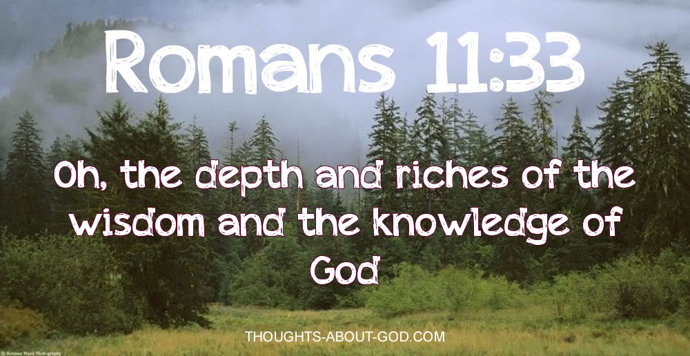 Romans 11:33 Oh, the depth and riches of the wisdom and the knowledge of God