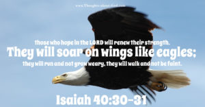 Soar on wings like Eagles Isaiah 40:30-31