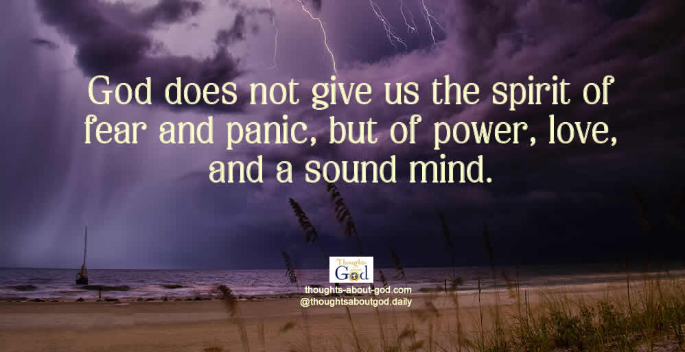 God gives us a sound mind with lightning background